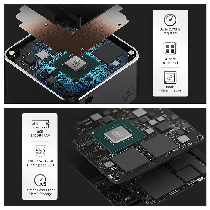 Máy tính mini Intel Celeron J4125–NucBox S (WIN 11 Home) - Ảnh 3