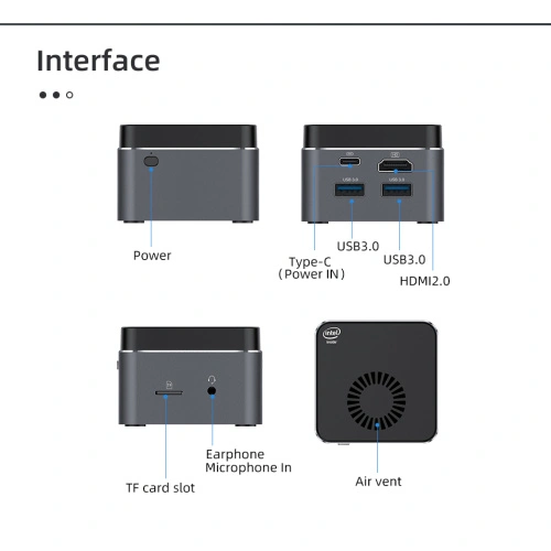 Celeron N4100 Mini PC Quad-Core Tiny computer - Ảnh 2