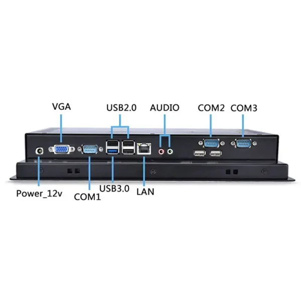 Máy tính công nghiệp màn hình cảm ứng tất cả trong một 12,1 inch, Intel Celeron/ I5/ I7, 4/5 dây điện trở Dòng TPC-PW11 - Ảnh 3
