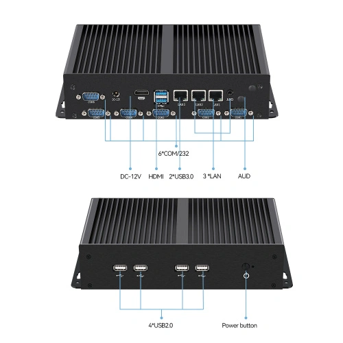 Máy tính mini công nghiệp không quạt 3 LAN - Ảnh 4
