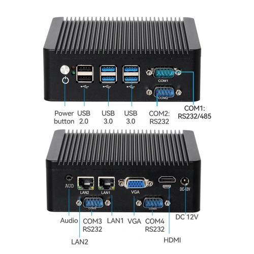Máy tính mini công nghiệp Linux không quạt N5100 Dual LAN - Ảnh 3
