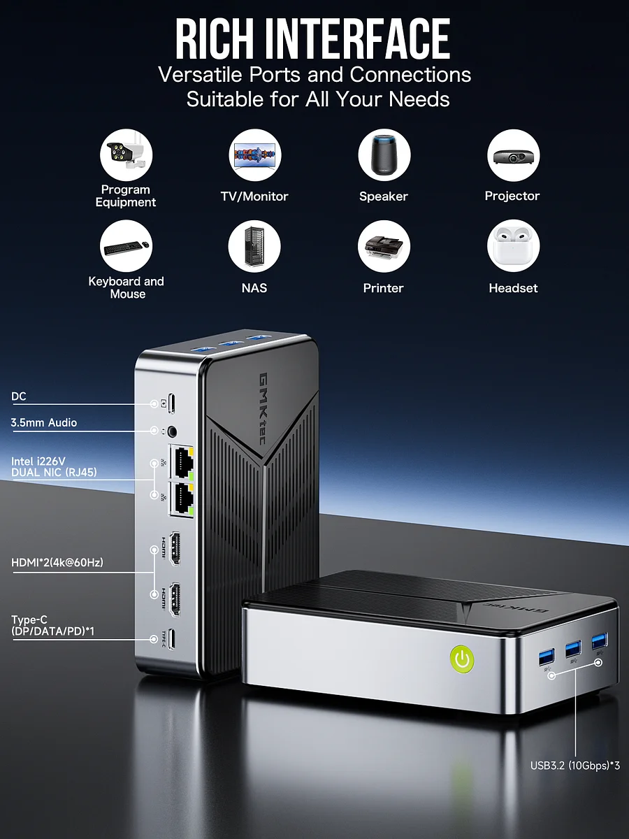Máy tính mini NAS 4 khay hệ thống kép Intel Twin Lake N150 — NucBox G9 - Ảnh 4