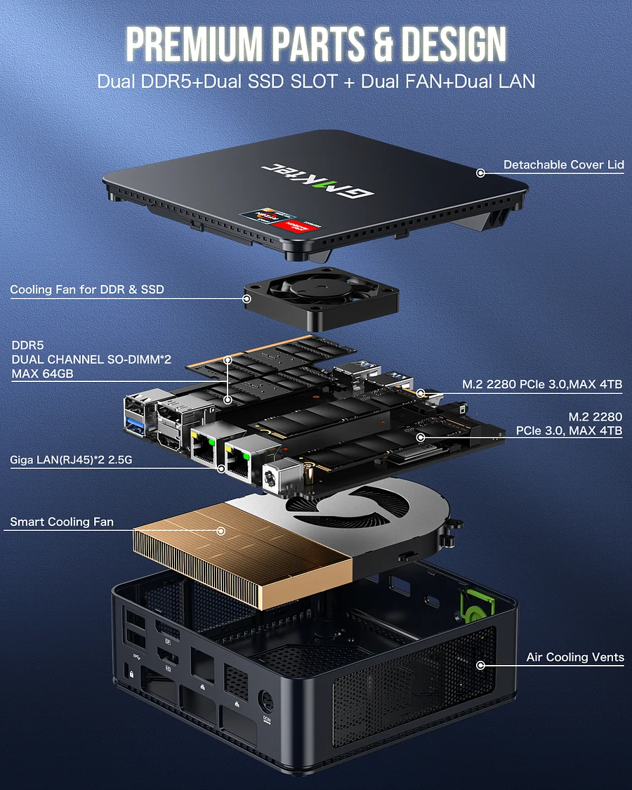Máy tính mini AMD Ryzen 7 7735HS–NucBox K5 - Ảnh 4
