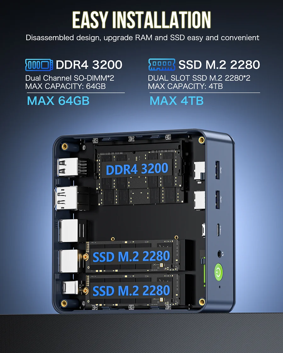 Máy tính mini AMD Ryzen 7 5825U–NucBox M5 plus - Ảnh 6
