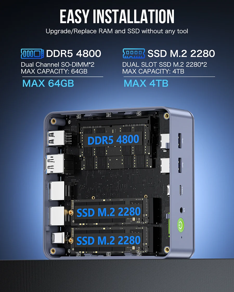 Máy tính mini Intel Core i5 13500H thế hệ thứ 13–NucBox K7 - Ảnh 3