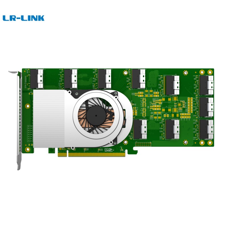 Bộ chuyển mạch PCIe4.0 x16 10*SFF-8654 8i NVMe có thể mở rộng lên 5 GPU LRNV9F96-10I