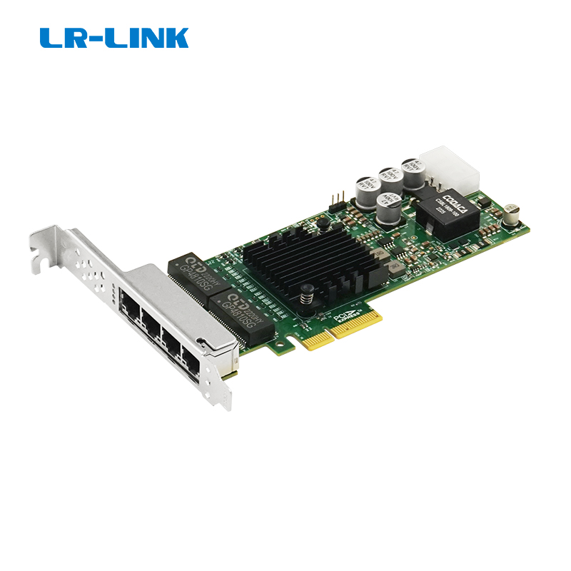 Bộ thu khung Gigabit Ethernet bốn cổng PCIe x4 có chức năng chống sét lan truyền (Intel I350) LRES2011PT-POE