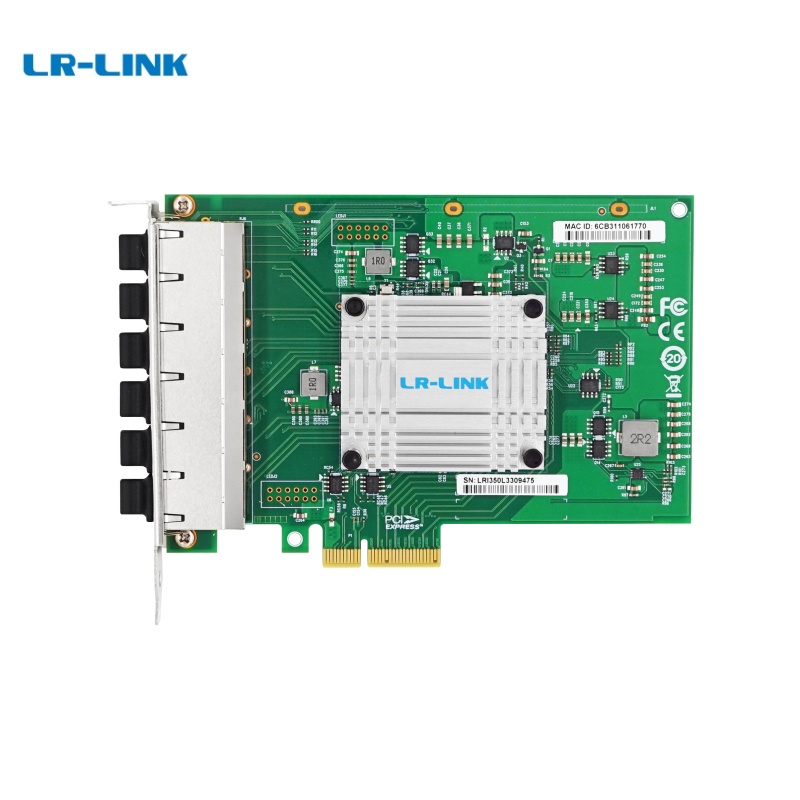 Bộ chuyển đổi mạng Gigabit Ethernet đồng sáu cổng PCIe x4 (Intel I350) LRES2006PT