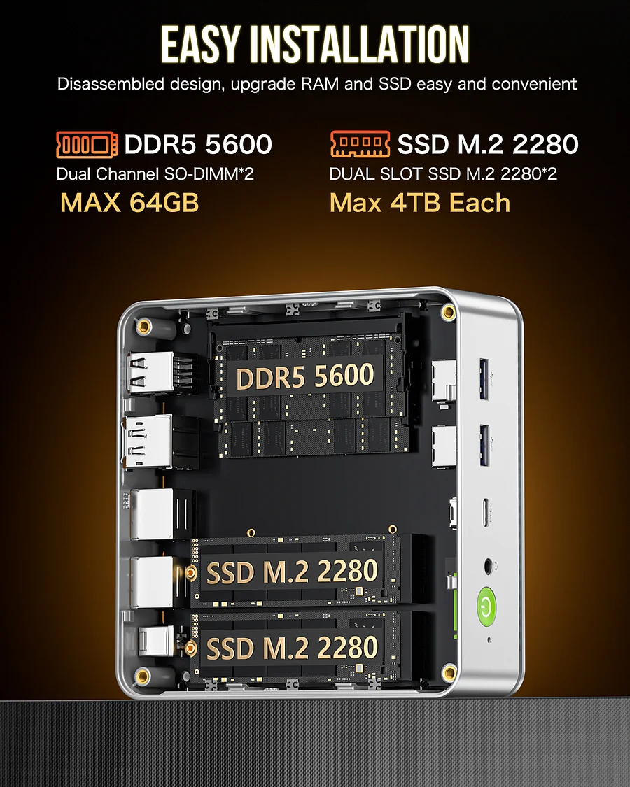 Máy tính mini AMD Ryzen 7 8845HS–NucBox K8 - Ảnh 5