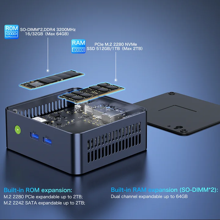 Máy tính mini Intel Core i7 11390H thế hệ thứ 11–NucBox M2 - Ảnh 3