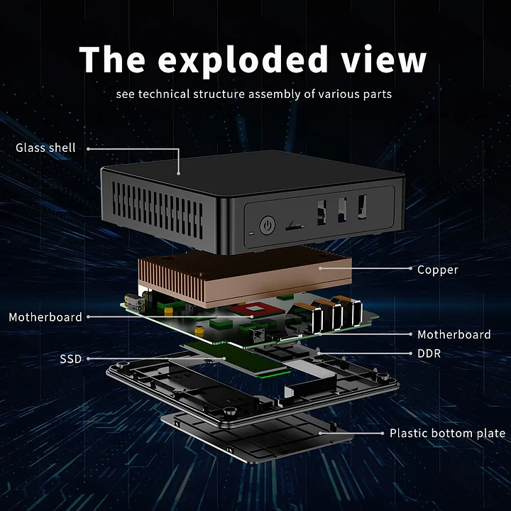 Máy tính mini không quạt Intel Celeron J4125–NucBox 3 - Ảnh 7