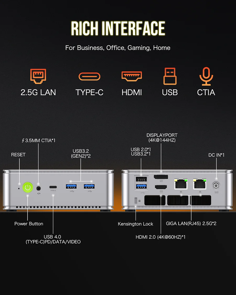 Máy tính mini AMD Ryzen 7 8845HS–NucBox K8 - Ảnh 7