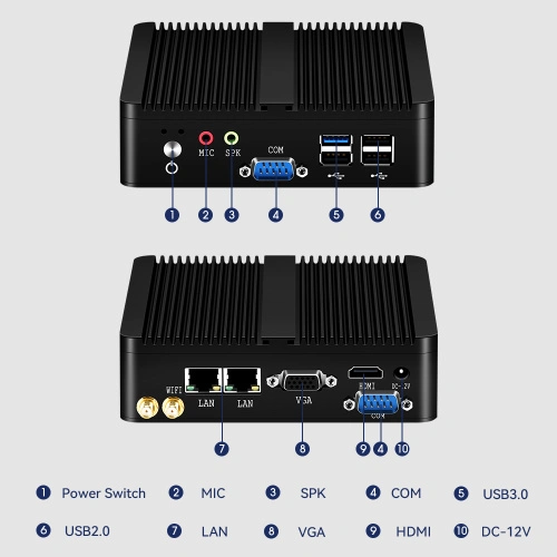 Máy tính công nghiệp không hâm mộ Intel Celeron J6412 DDR4 – X30A Dual LAN Dual COM - Ảnh 3