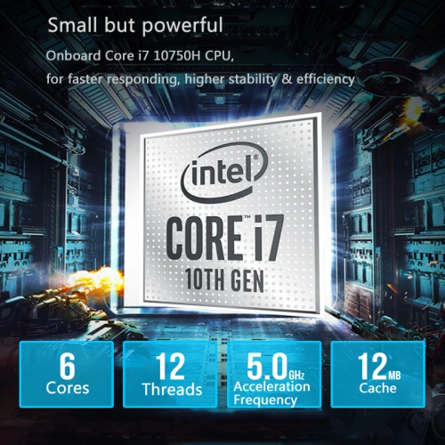 Bộ vi xử lý Intel Core I7 10750H Office Mini pc - Ảnh 4