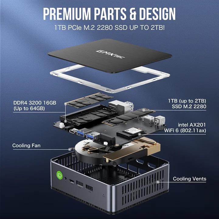 Máy tính mini AMD Ryzen 7 7735HS–NucBox K2 - Ảnh 5