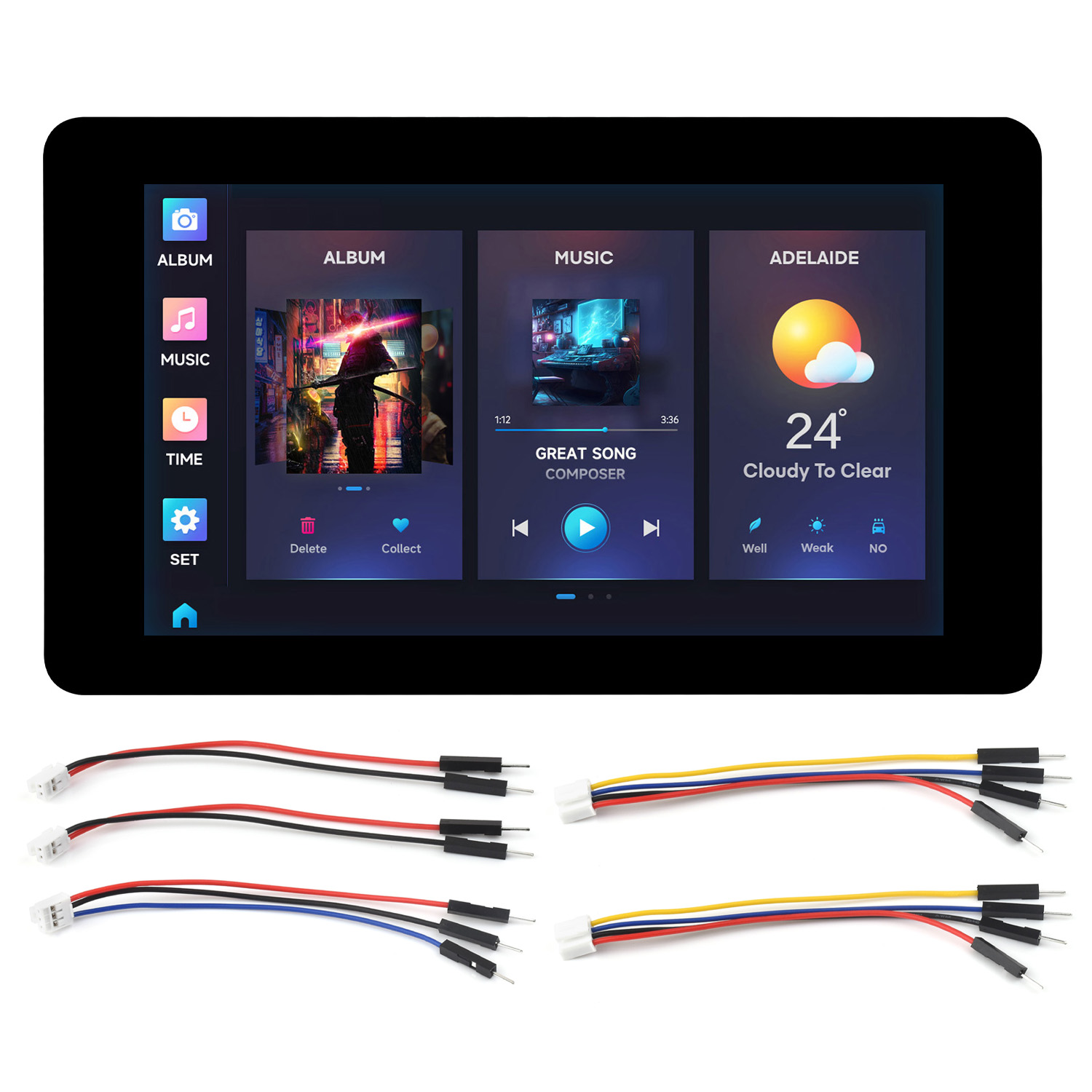 Waveshare ESP32-S3 7inch cảm ứng điện dung hiển thị phát triển development board, ESP32 với hiển thị 5-điểm cảm ứng, 32-bit LX7 Dual-core