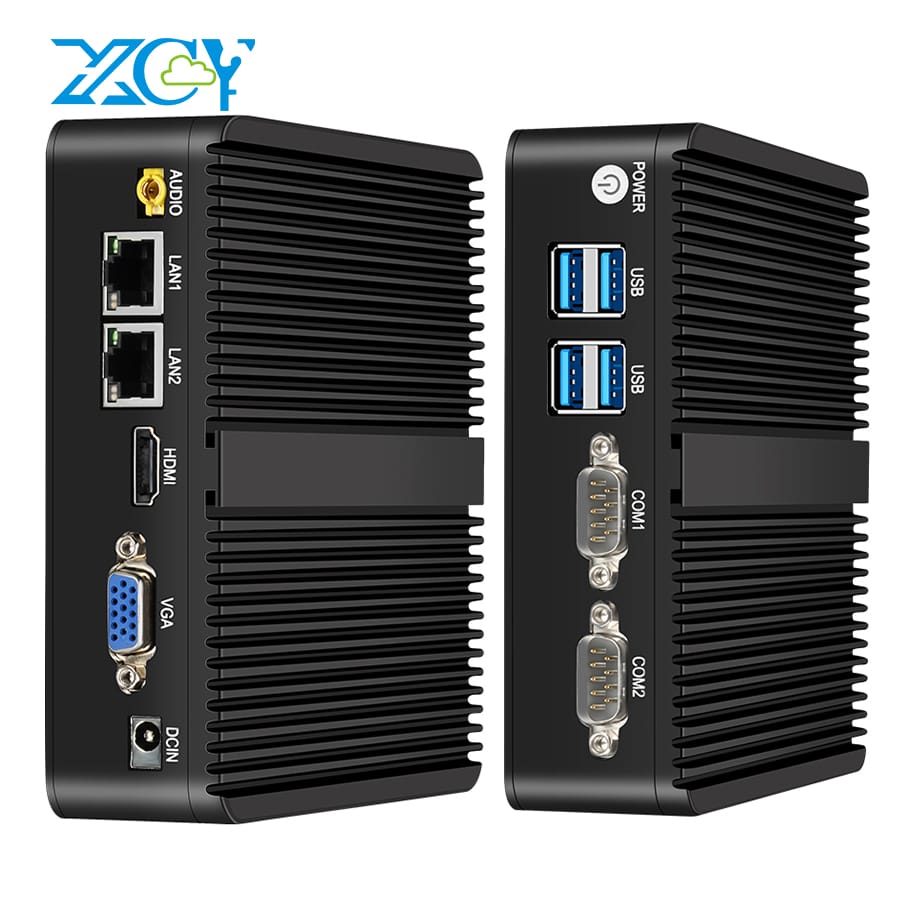 Xcy fanless Mini PC Intel Celeron j4125 2X GbE LAN 2X RS232 HDMI VGA Hỗ trợ Wifi 4G LTE Windows 10 Linux máy tính công nghiệp – CÔNG TY TNHH TỰ…