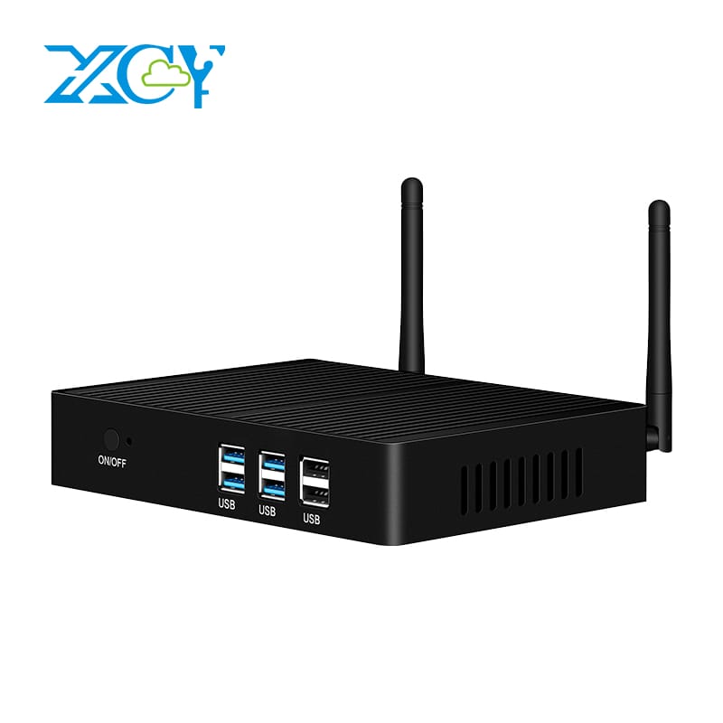 Xcy fanless Mini PC Intel Core I7 4500U i5 5200U 300M Wifi Gigabit Ethernet 8X USB VGA màn hình HDMI Windows 10 Linux HTPC