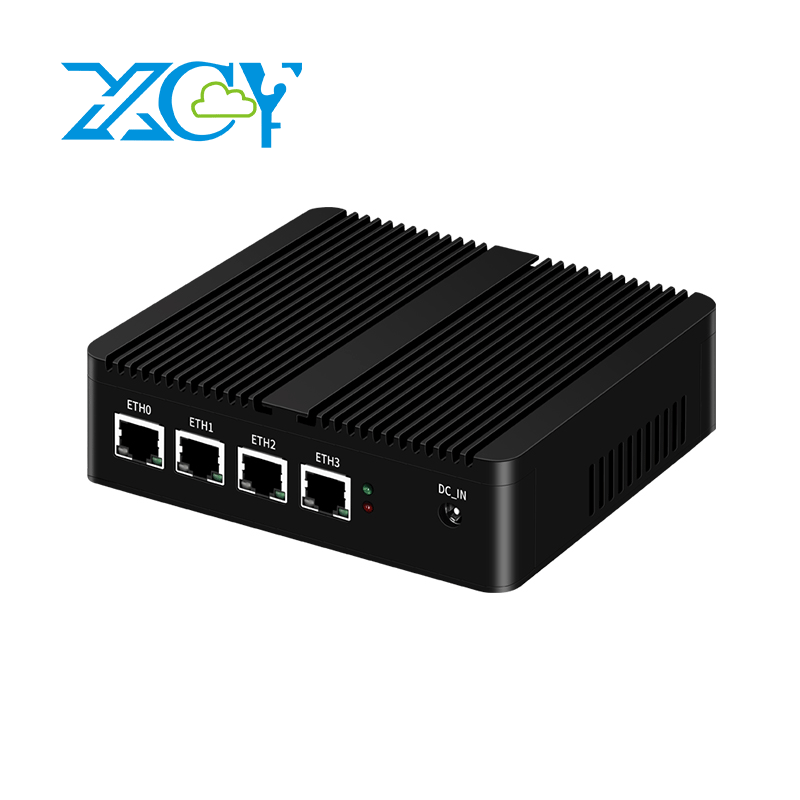Xcy fanless Mini PC Intel N100 j4125 J1900 N2830 n5105 4×2.5 gam Ethernet Hỗ trợ Windows Linux openwrt pfsense