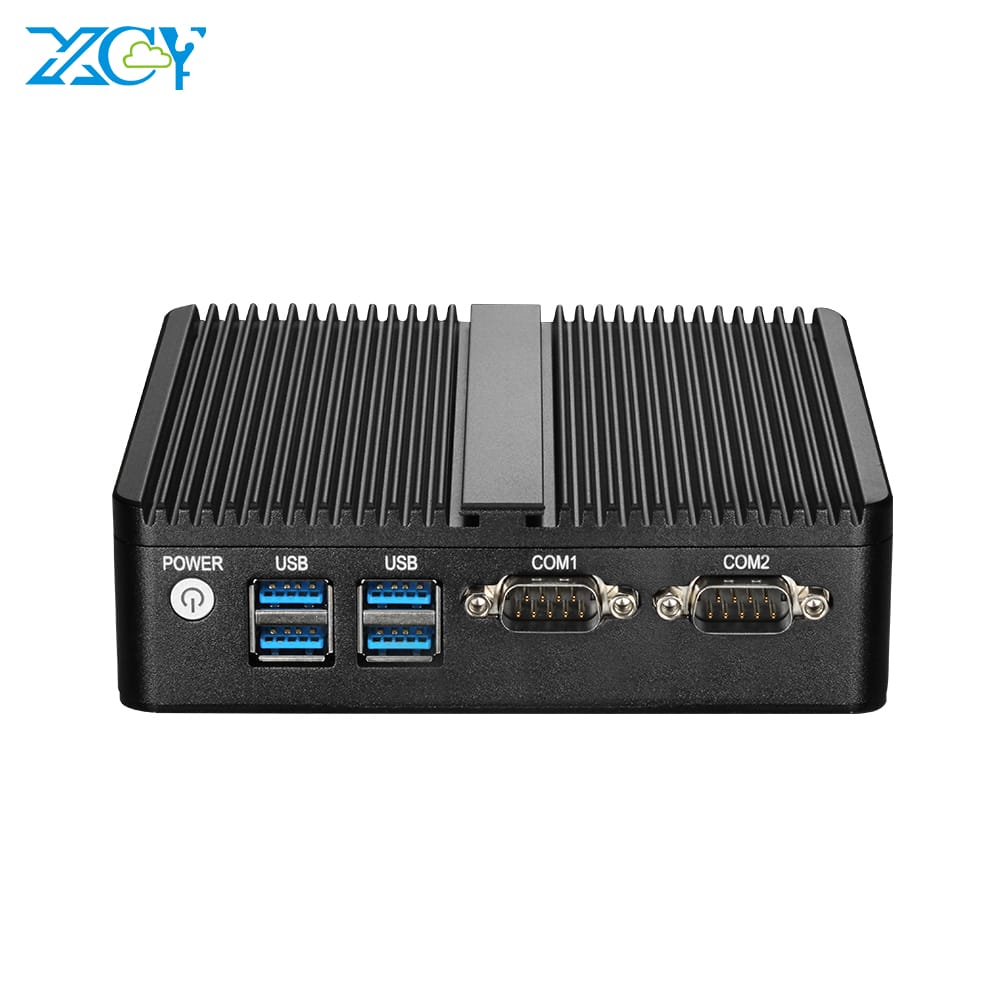 Xcy Mini PC Intel Celeron j4125 lõi tứ 2X RS232 Ethernet kép 300M Wifi HDMI VGA 4 * USB fanless công nghiệp IPC Windows 10