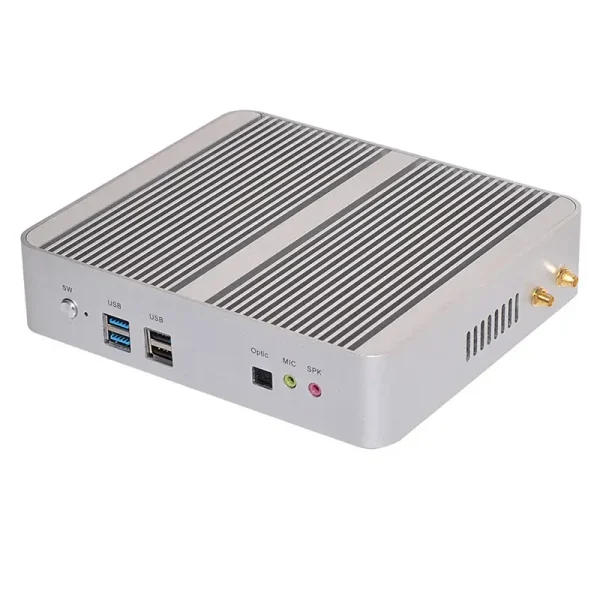 Máy tính mini không quạt với Intel I5 7260U 7267U, 2 x Lan, DP, HDMI, 4G Dòng FMC-BM17