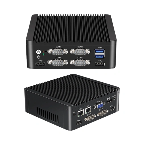 Máy tính mini công nghiệp không quạt J4125 RS232 RS485 GPIO
