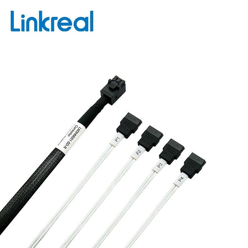 Internal HD Mini SAS SFF-8643 to 4SATA Cable-60/80CM