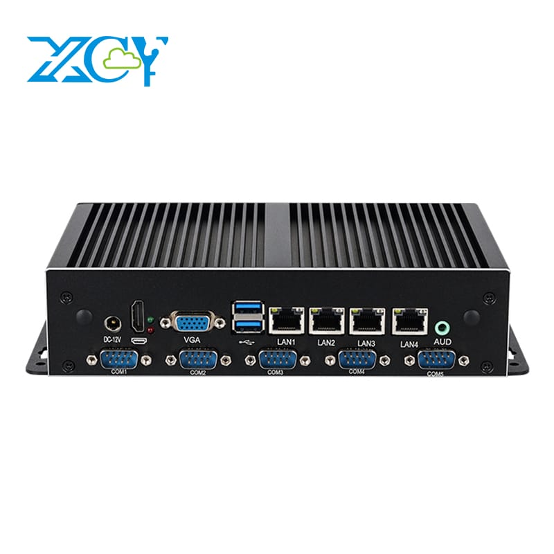 I7-4600U PC mini công nghiệp fanless 6x COM DB9 RS232 RS485 4x Ethernet LVDS GPIO 4G LTE khe cắm Sim mini-pcie Windows Linux openwrt