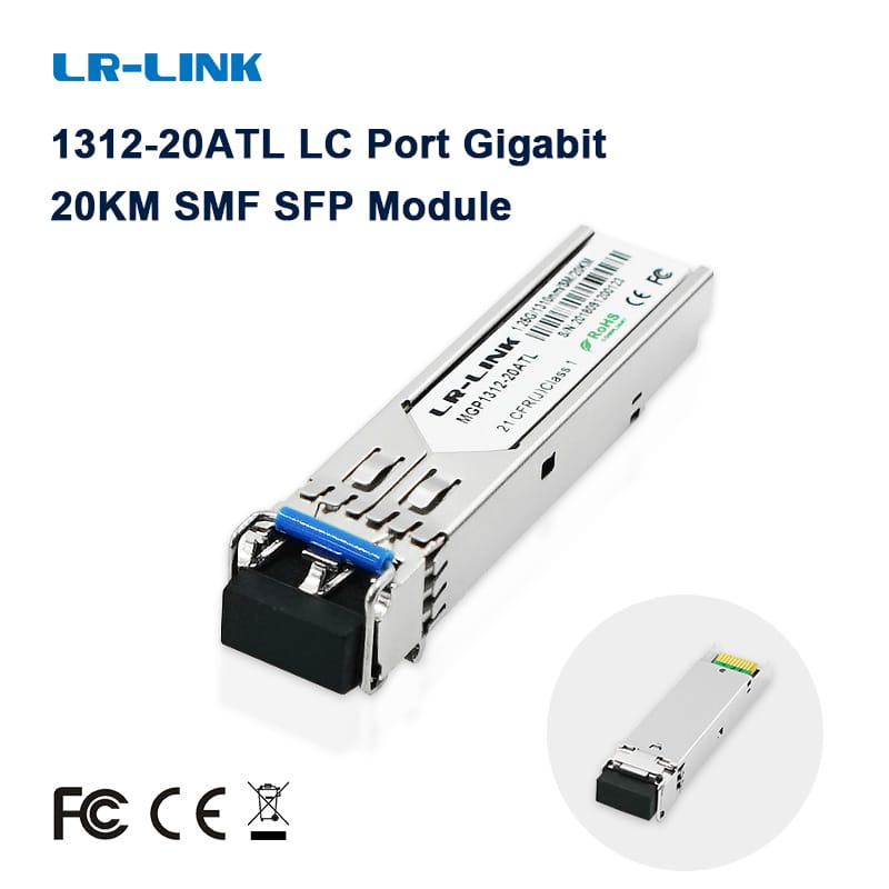 LR-LINK 1312-20atl LC cổng Gigabit 20km DDM SMF SFP module 1.25G thu phát quang module 1310nm Cisco Huawei tương thích