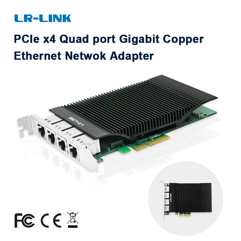 LR-LINK 2005pt Gigabit card mạng, 4-ports RJ45 Đồng Ethernet Adapter, với Intel i350 chip, PCI-Express X4 NIC