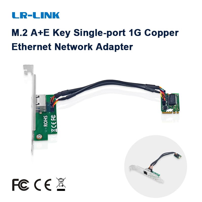 LR-LINK 2210pt M.2 một E Key Single-Port 1gcopper Ethernet Card mạng PCI Express Server Adapter Nic Intel chip dựa