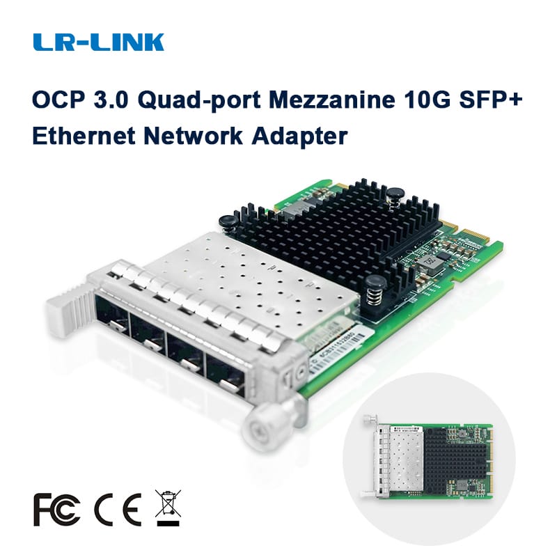 LR-LINK 3007pf OCP 3.0 Quad-Port lửng 10GB Card mạng SFP Ethernet network Adapter dựa trên Intel Chipset