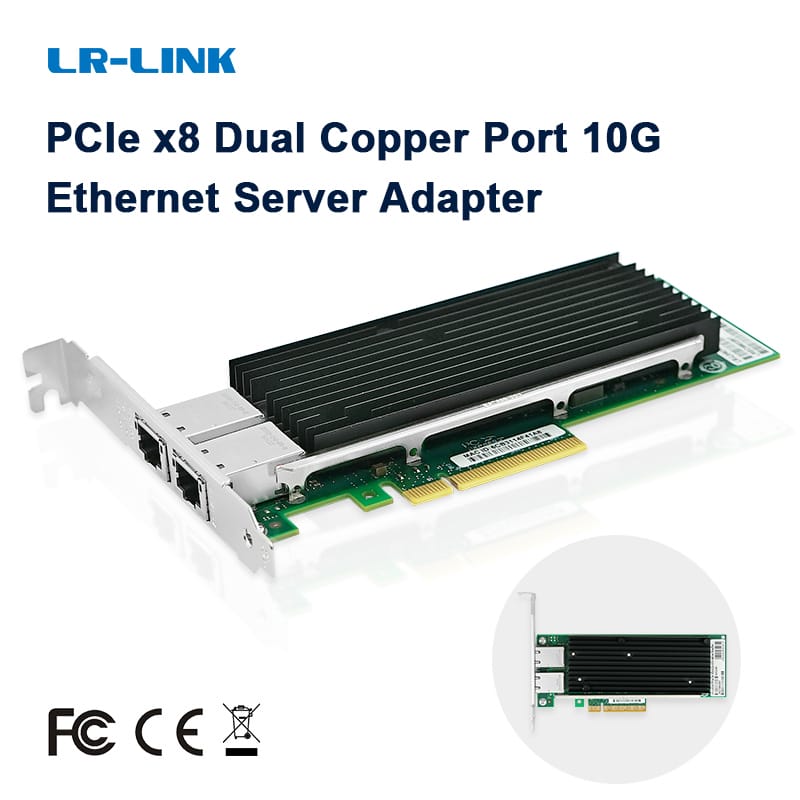 LR-LINK 9802bt 10GB PCIe card mạng Ethernet máy chủ Adapter Dual-Port Nic dựa trên Intel X540-T2