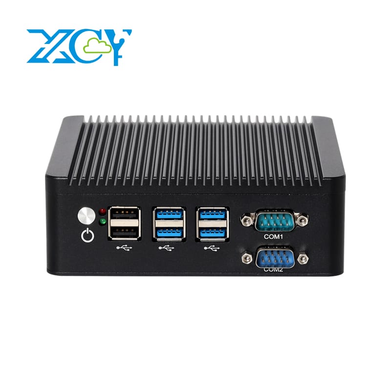 Máy tính công nghiệp fanless máy tính mini Intel Celeron N5100 4X COM DB9 RS232 RS485 Dual Lan Windows 11 Linux máy khách mỏng nhúng