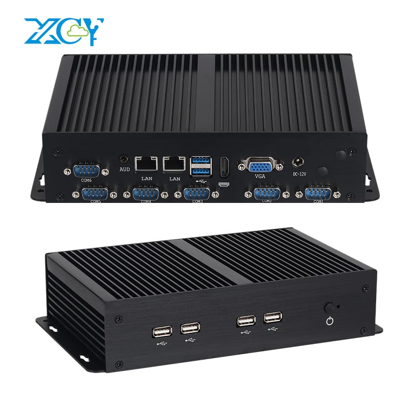 Máy tính PC mini công nghiệp fanless intel i7 7500U 6x Com RS232 TTL RS485 2X Lan 6x USB HDMI VGA LVDS Wifi khe cắm Sim 4G LTE Windows Linux