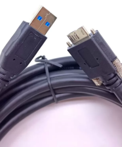 Cáp dữ liệu camera công nghiệp USB 3.0 sang Micro - B, cáp - khóa, tốc độ truyền tải 5Gbps, màu đen.