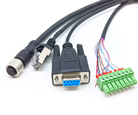 Tương thích với cáp đọc mã vạch Hikvision MV-IDA-PE-M12A17pF-opensRJ45DB9-ST-5m, cáp đa năng.