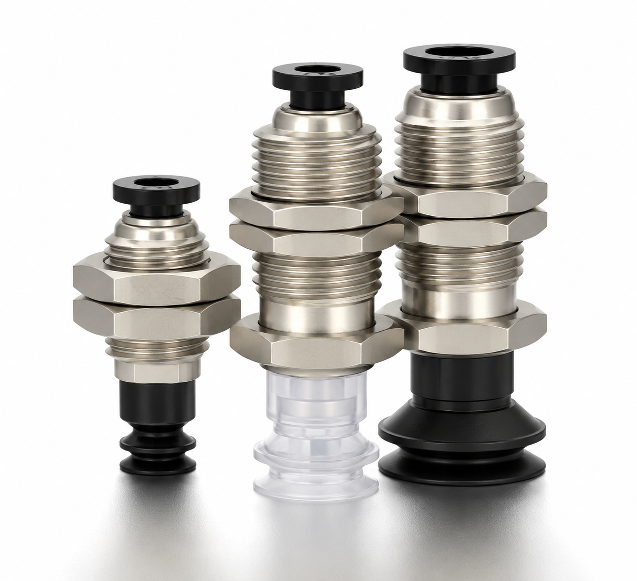 ZP3 - T04BN - A10 - 04 Cốc hút dạng xếp ly hai lớp với cửa - có đệm và khớp nối tháo lắp nhanh.