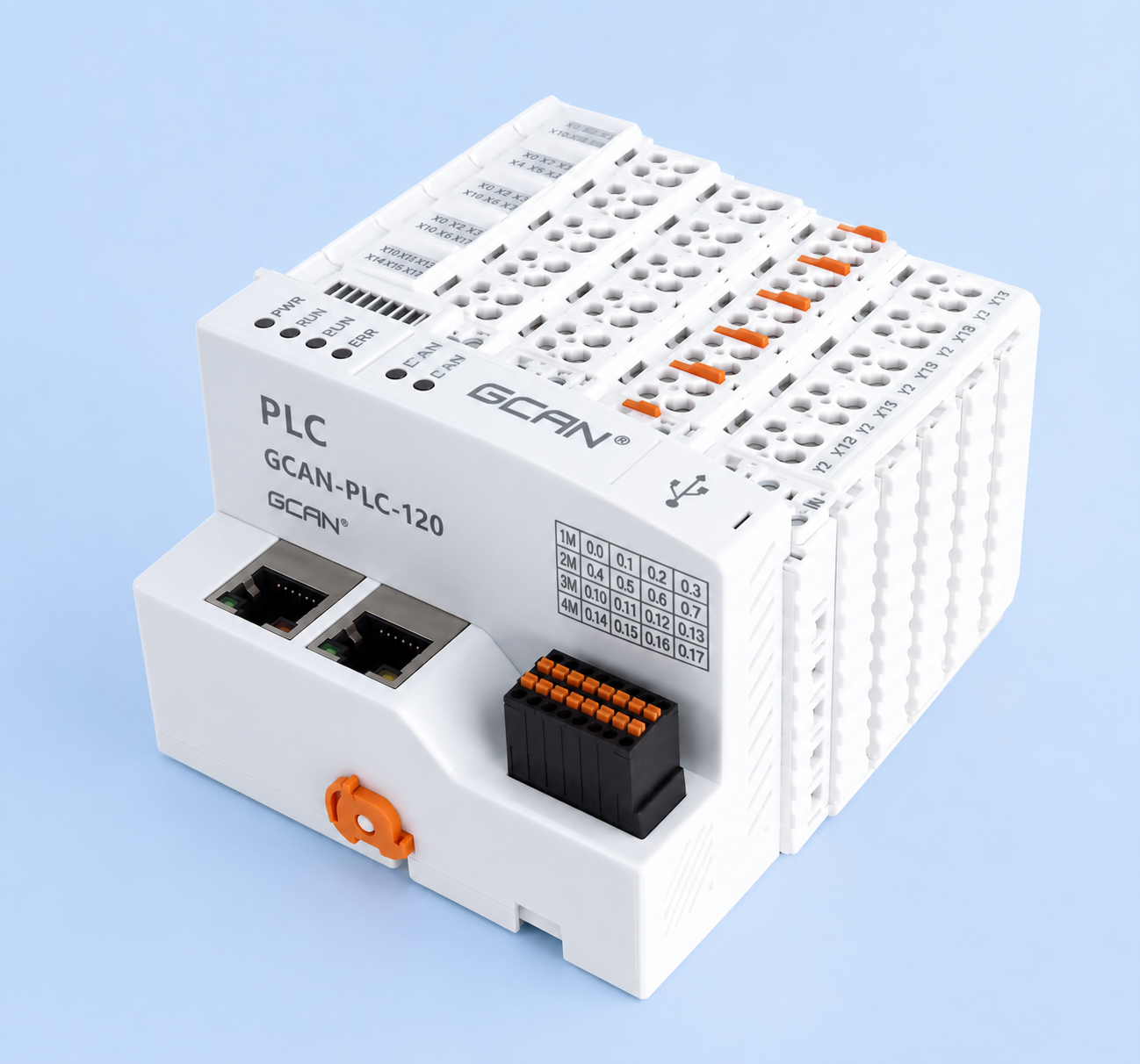 Codesys, một bộ điều khiển logic lập trình PLC sản xuất - kênh với các mô - đun đầu vào/đầu ra I/O.