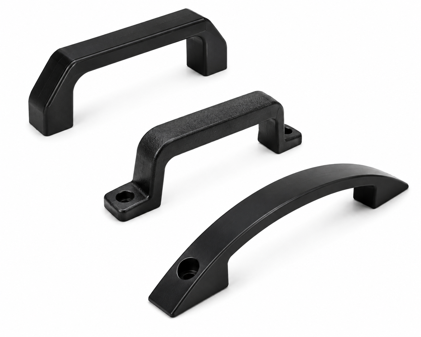 Tay nắm vuông Yiheda XAB71 - L150/XAB70/XAP87 - L90 với - và nắp đậy, thiết kế bên ngoài màu đen.
